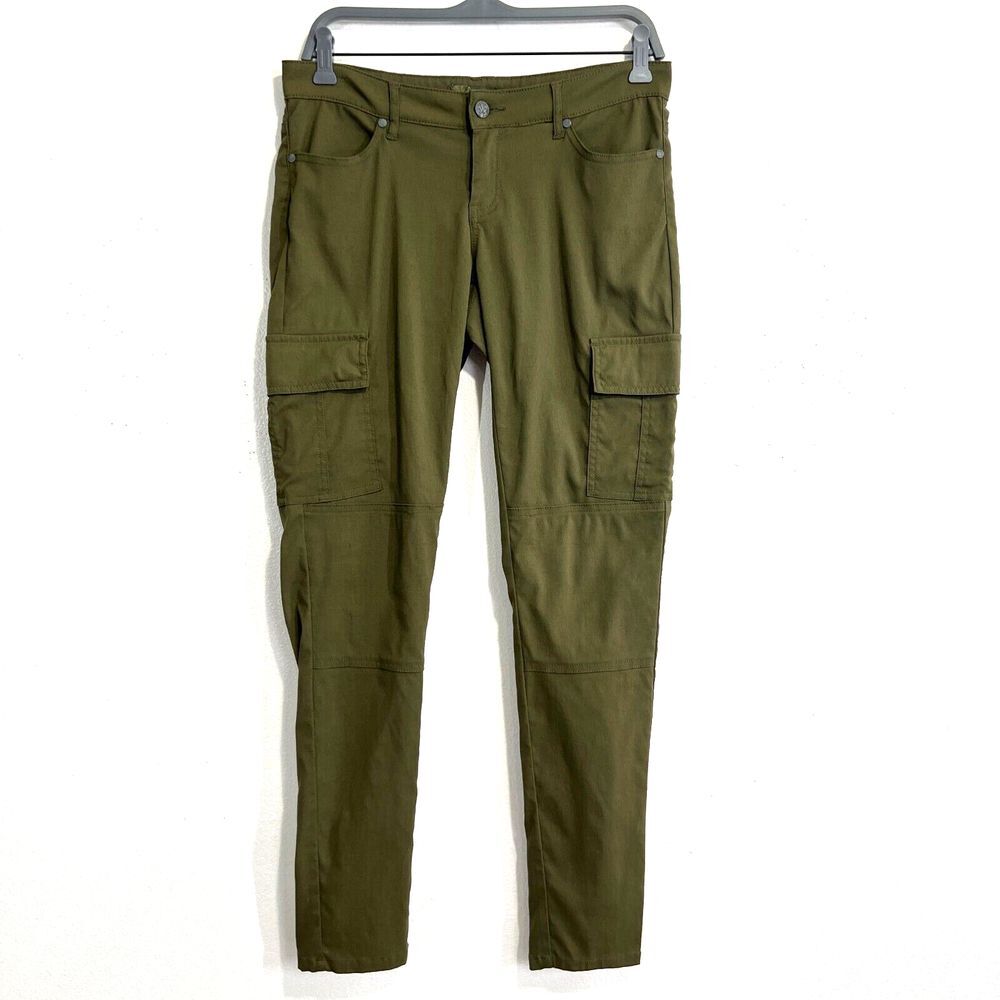 Prana Meme Cargo Pants Womens Size 6 Green Olive Outdoors Hiking Climbing - Picture 2 of 7